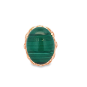 Statement Malachite Ring in Yellow Gold