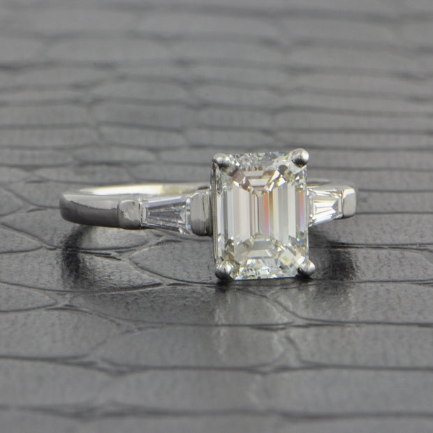 2.0 ct. Emerald Cut Diamond Engagement Ring in Platinum