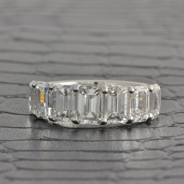 5.11 CTW Emerald Cut Diamond Band in Platinum