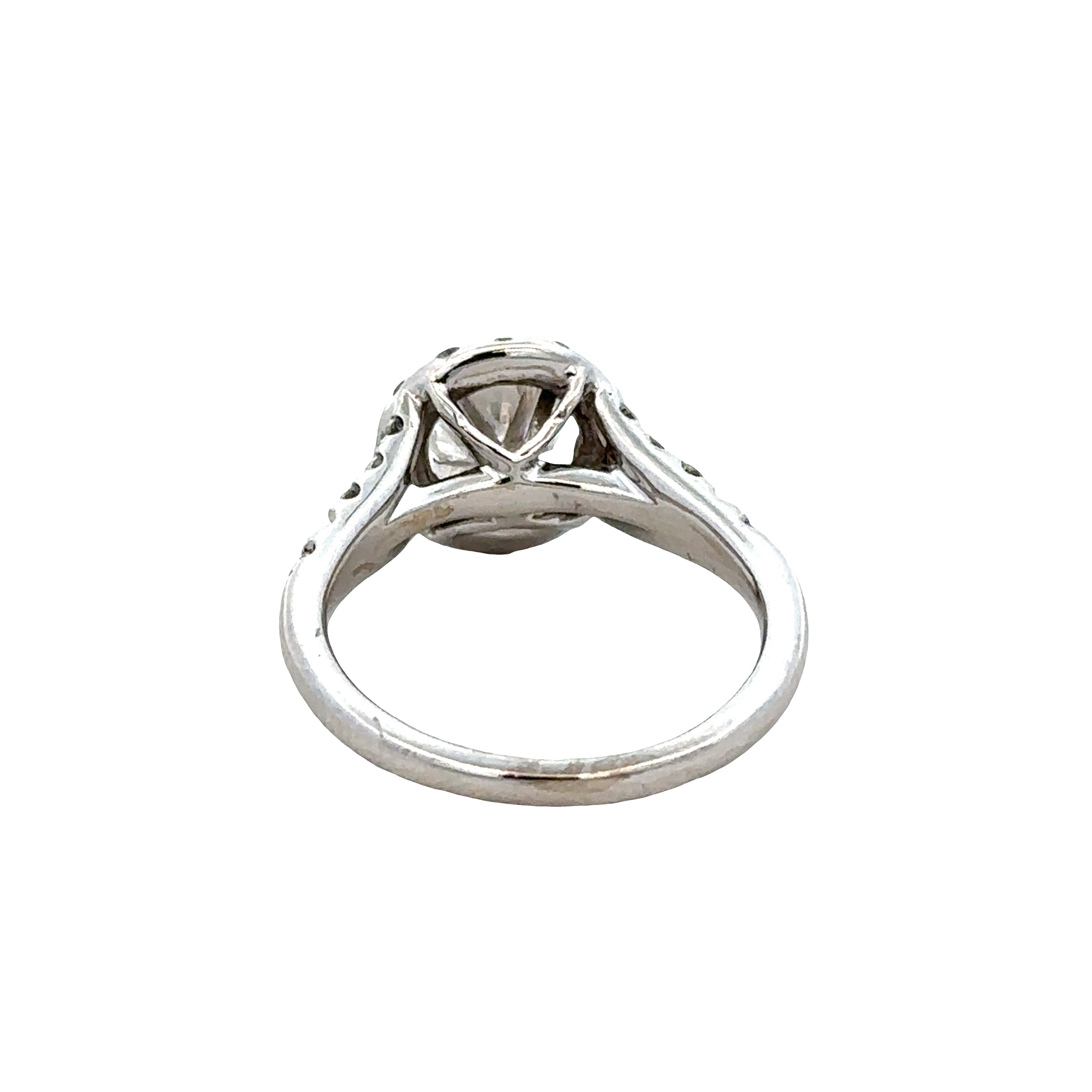14k White Gold Diamond Halo Engagement Ring – Size 7