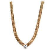 1.90 ct. G-SI2 Round Brilliant Cut Diamond Mesh Necklace in Yellow Gold