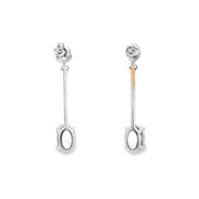 Blue Topaz and Tanzanite Drop Earrings in White Gold