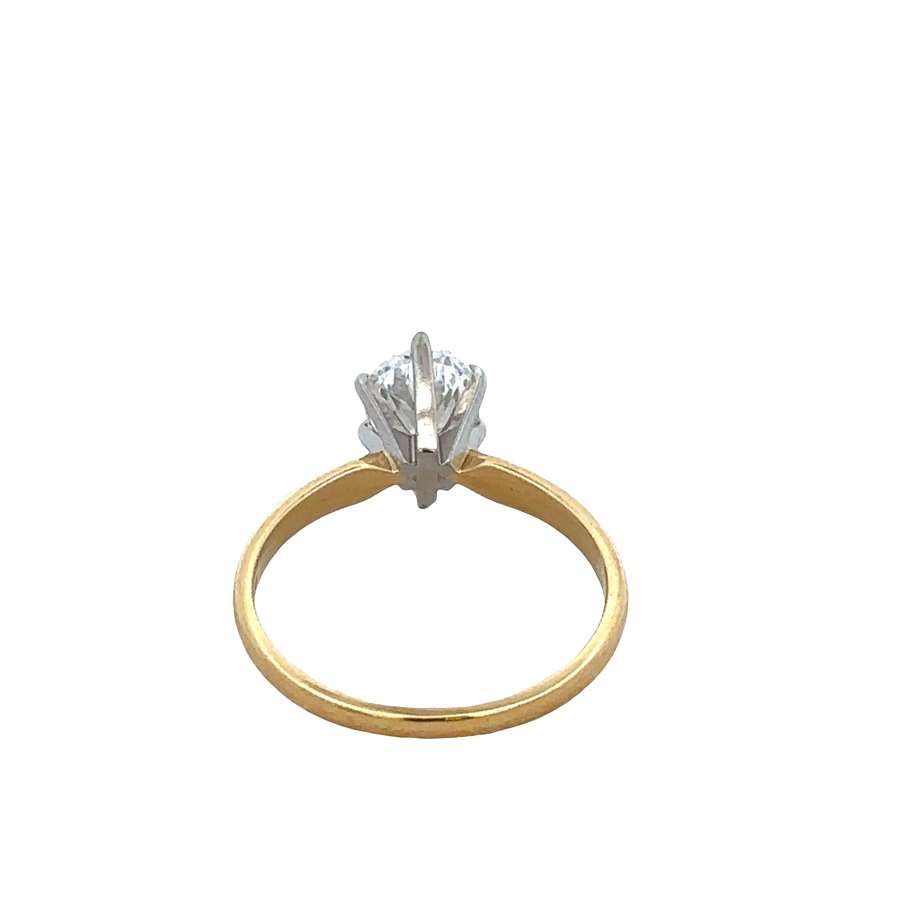 18k Yellow Gold & Platinum 1.35ct GIA Pear-Shaped Diamond Solitaire Engagement Ring – Size 8