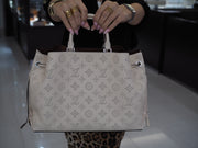 Mint Condition Louis Vuitton Cream Bella Tote in Monogram Mahina Leather