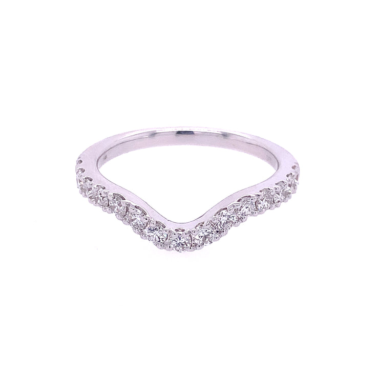 Curved Diamond Band in White Gold