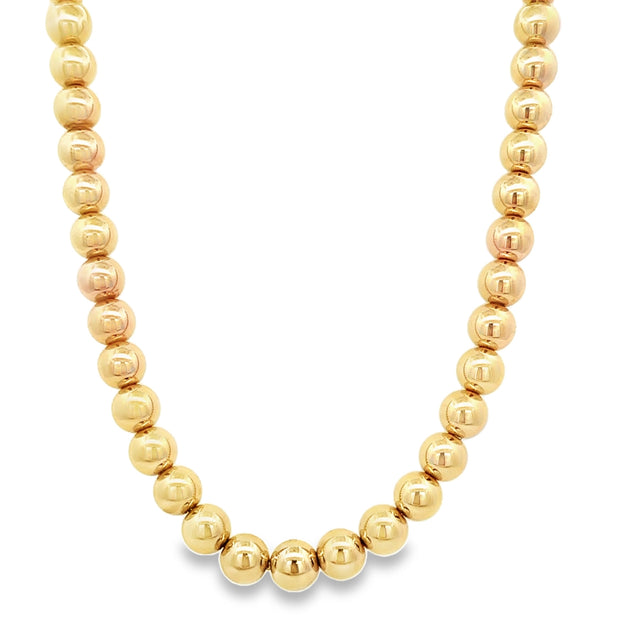 Gold Bead Necklace 15.5" Long