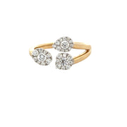 Diamond Bypass Style Ring in Yellow Gold