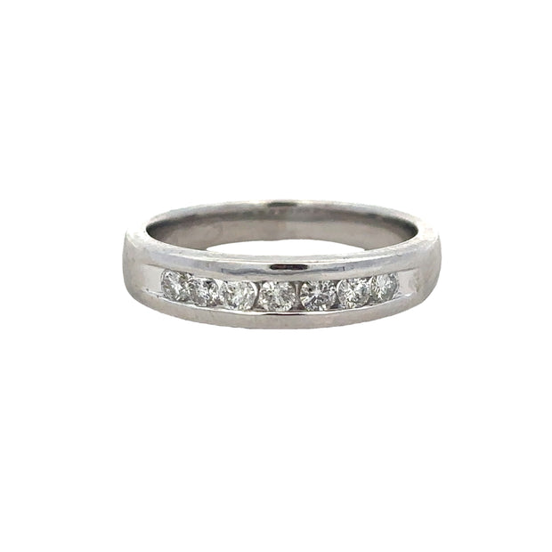 Channel Set Diamond Band in White Gold