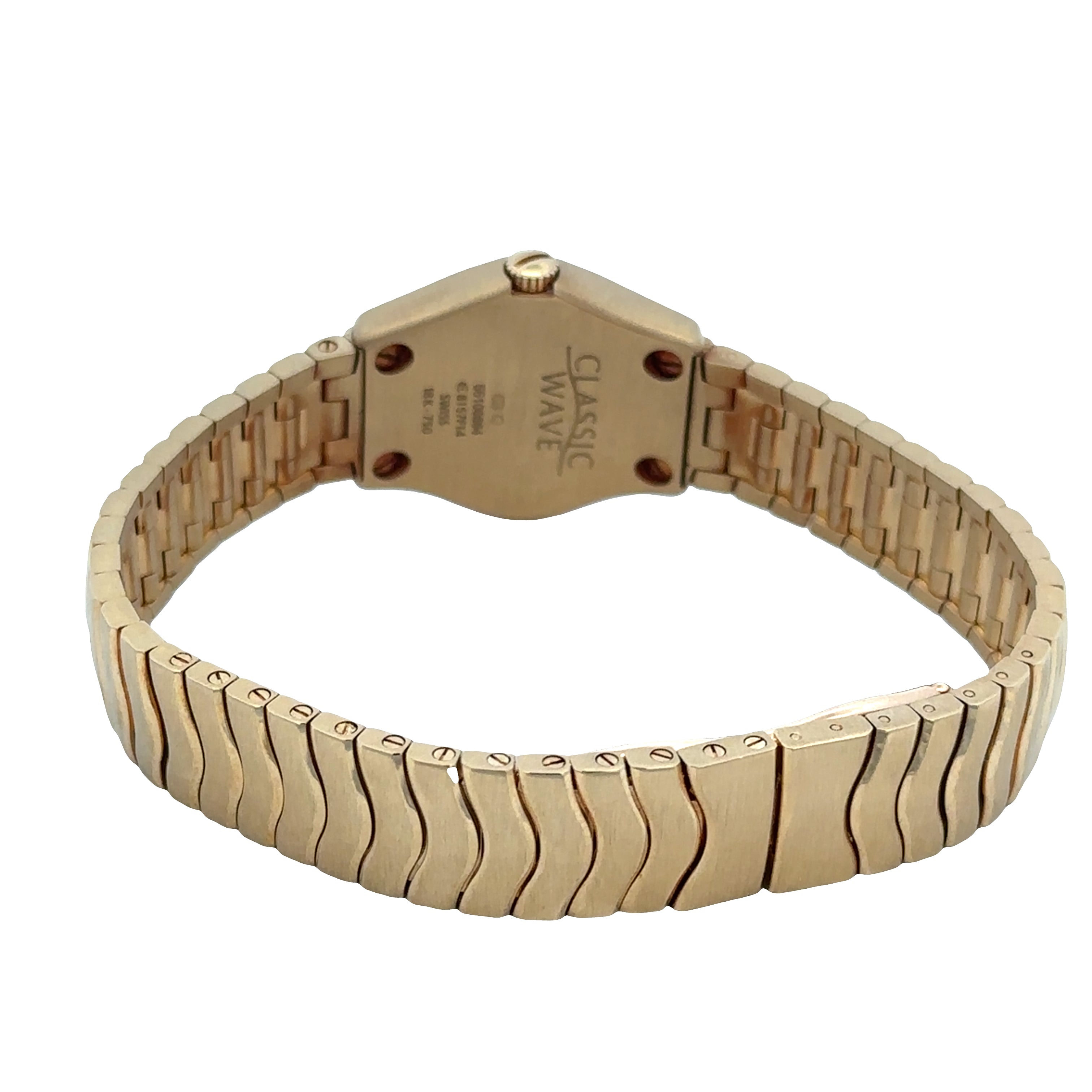 Estate Ebel "Wave" 18k Yellow Gold Diamond Wristwatch – Ref. E8157F14