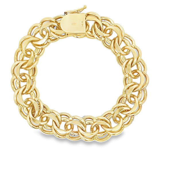 Double Spiral Curb Bracelet in Yellow Gold