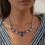 Vintage 1950s Tiffany & Co. Sapphire and Diamond Necklace in Platinum