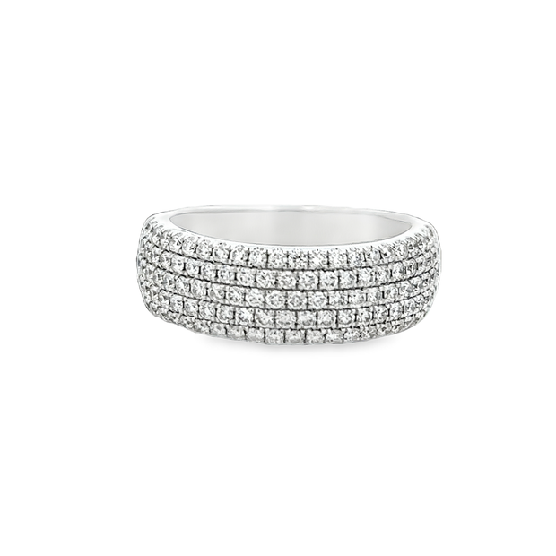 Multirow Diamond Band in White Gold