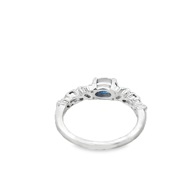 Sapphire and Diamond Band in White Gold