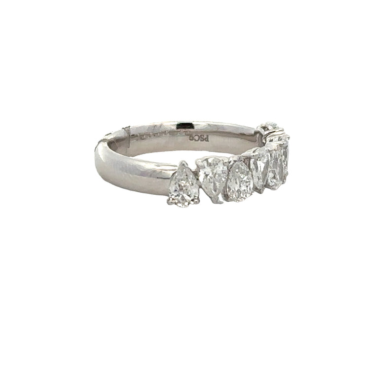 Pear Cut Diamond Band in White Gold