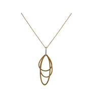 Interlocking Brushed Diamond Pendant in Two Tone Gold