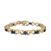 Sapphire Cabochon Bracelet in Yellow Gold