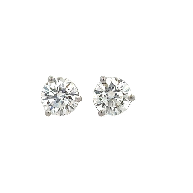 1.38 CTW Diamond Stud Earrings in White Gold