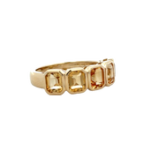 Bezel Set Citrine Band in Yellow Gold