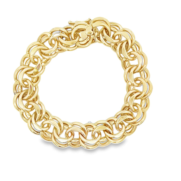 Double Spiral Curb Bracelet in Yellow Gold