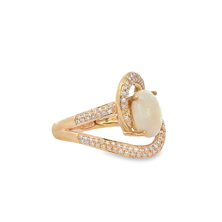 Opal and Diamond Ring in Yellow Gold
