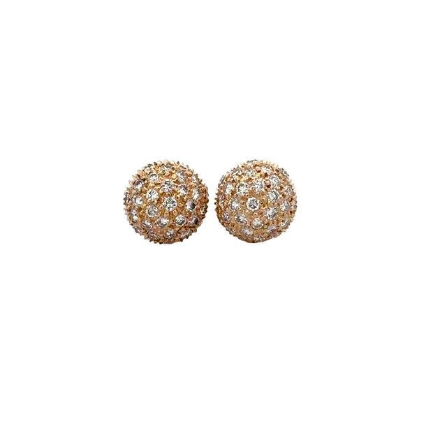 Diamond Accented Stud Earrings in Yellow Gold