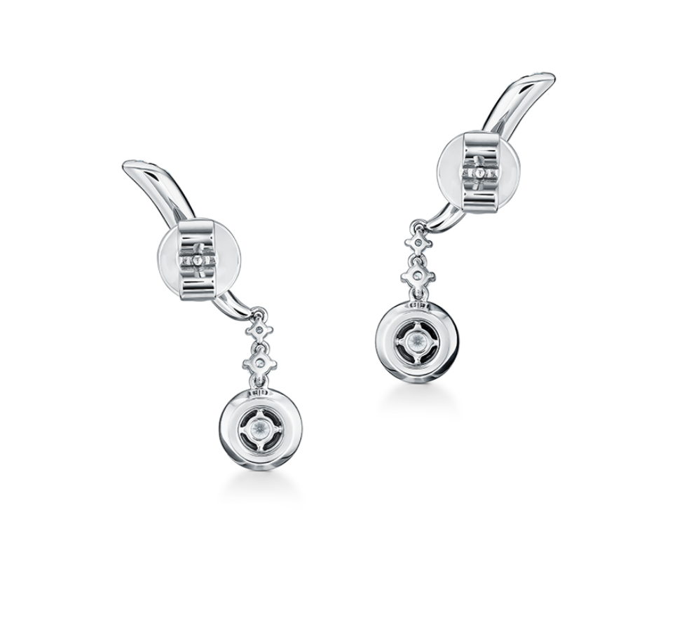 Hearts On Fire Vela Diamond Drop Earrings in 18k White Gold