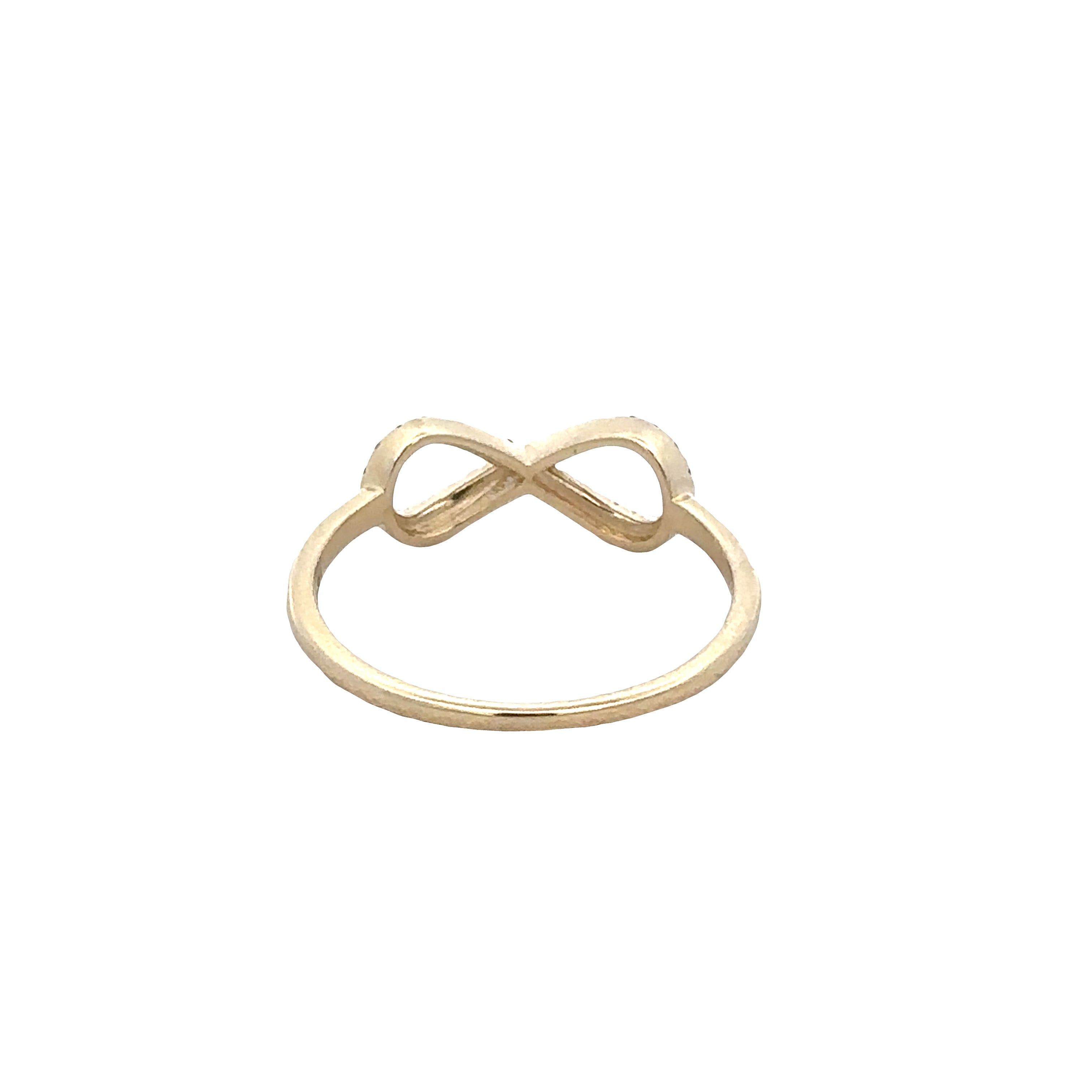 14k Yellow Gold Diamond Infinity Ring – Size 6.5