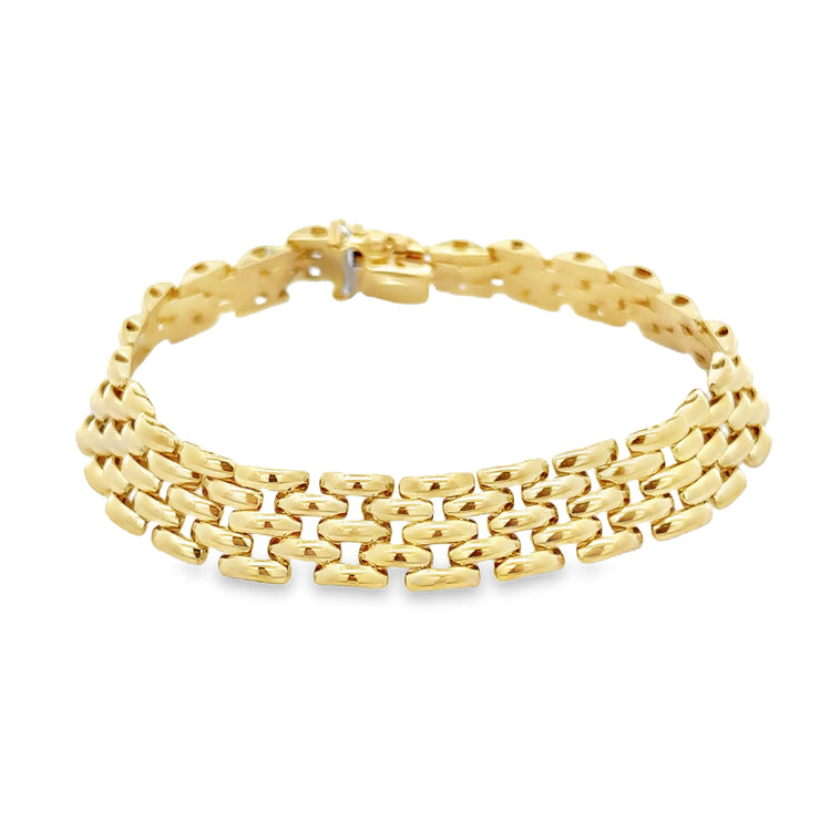 Vintage 1980s Panther Style Bracelet in 18k Yellow Gold