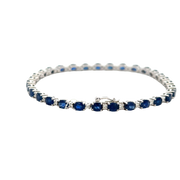 Sapphire and Diamond Bracelet in White Gold