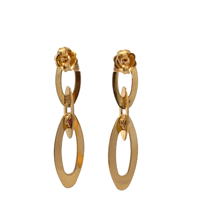 Oblong Hoop Dangle Earrings by Roberto Coin