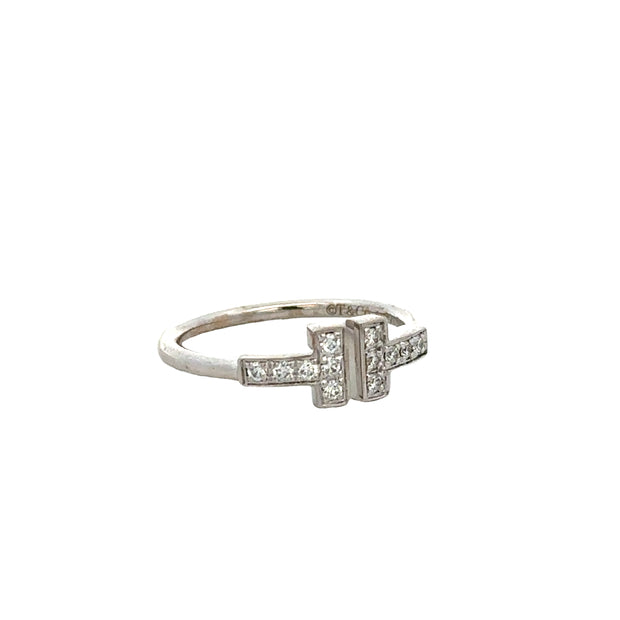 Tiffany T Diamond Wire Ring in 18k White Gold