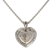 Diamond Accented Heart Pendant in White Gold