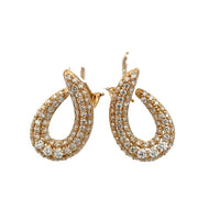 Statement Diamond Accented Twist Earrings in Yellow Gold