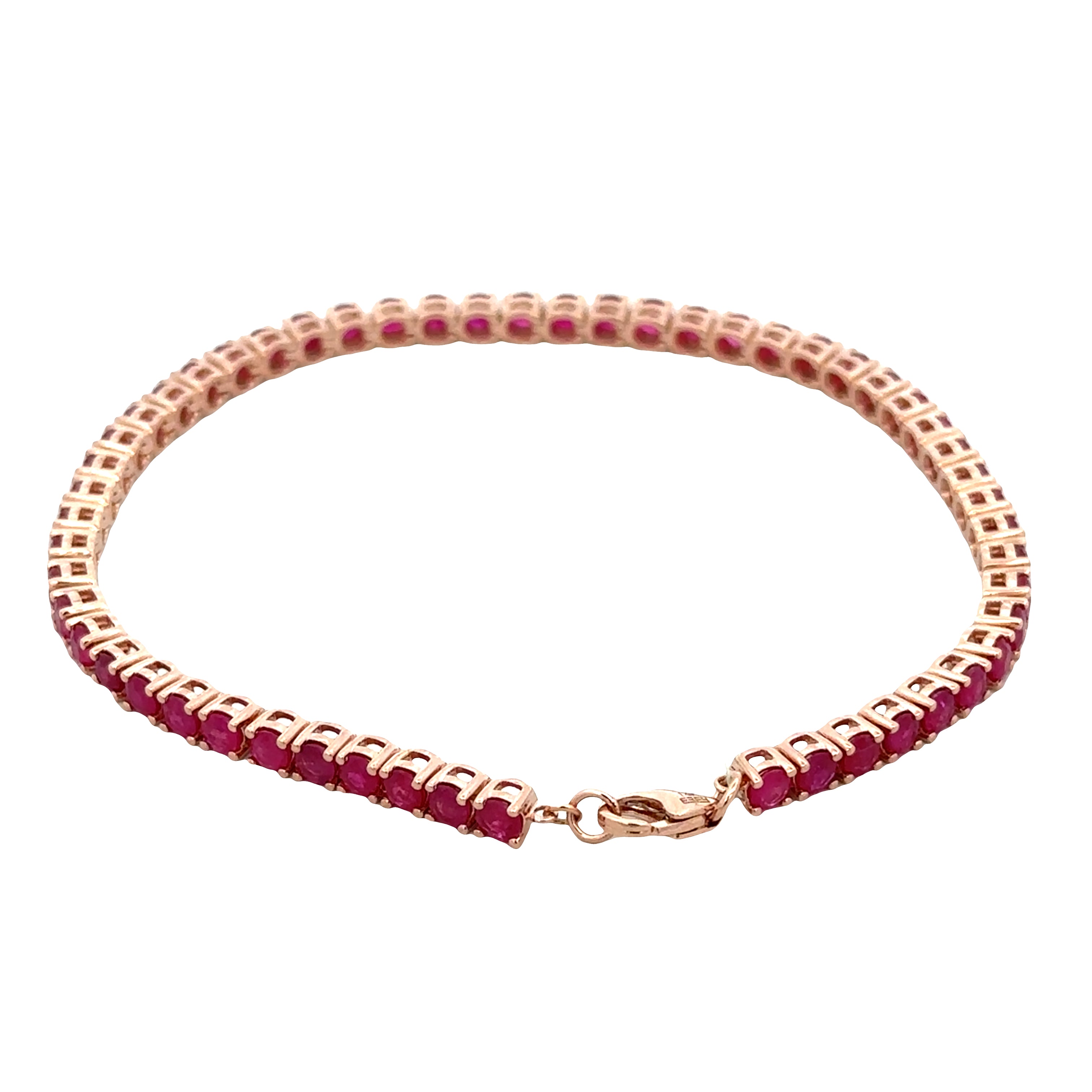 14k Rose Gold Ruby Tennis Bracelet – 7"