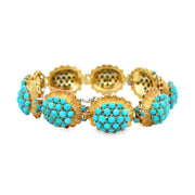 Vintage 1950s-60s Turquouse Bracelet in 18k Yellow Gold