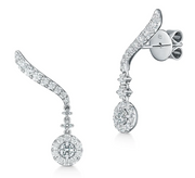 Hearts On Fire Vela Diamond Drop Earrings in 18k White Gold