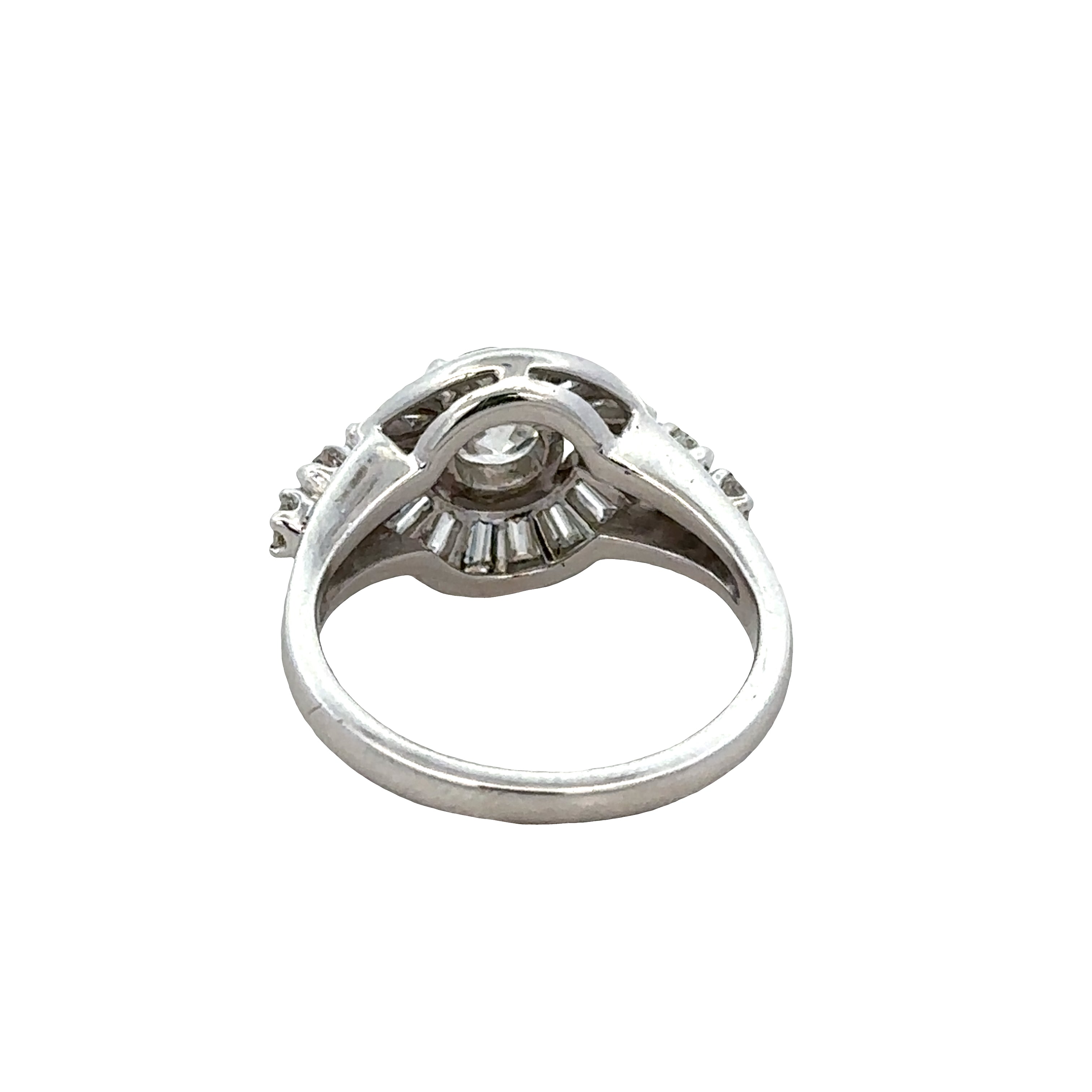 Vintage Platinum Old European Cut Diamond Engagement Ring – Size 6.75