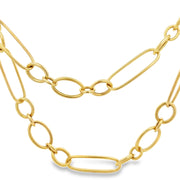 Statement 34" Large Paperclip Necklace in 18k Yellow Gold