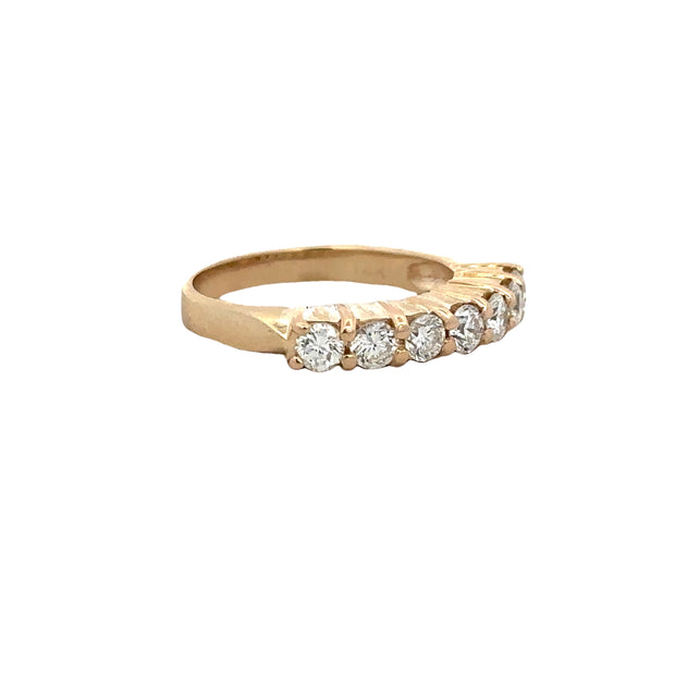 Seven Diamond Band in Yellow Gold