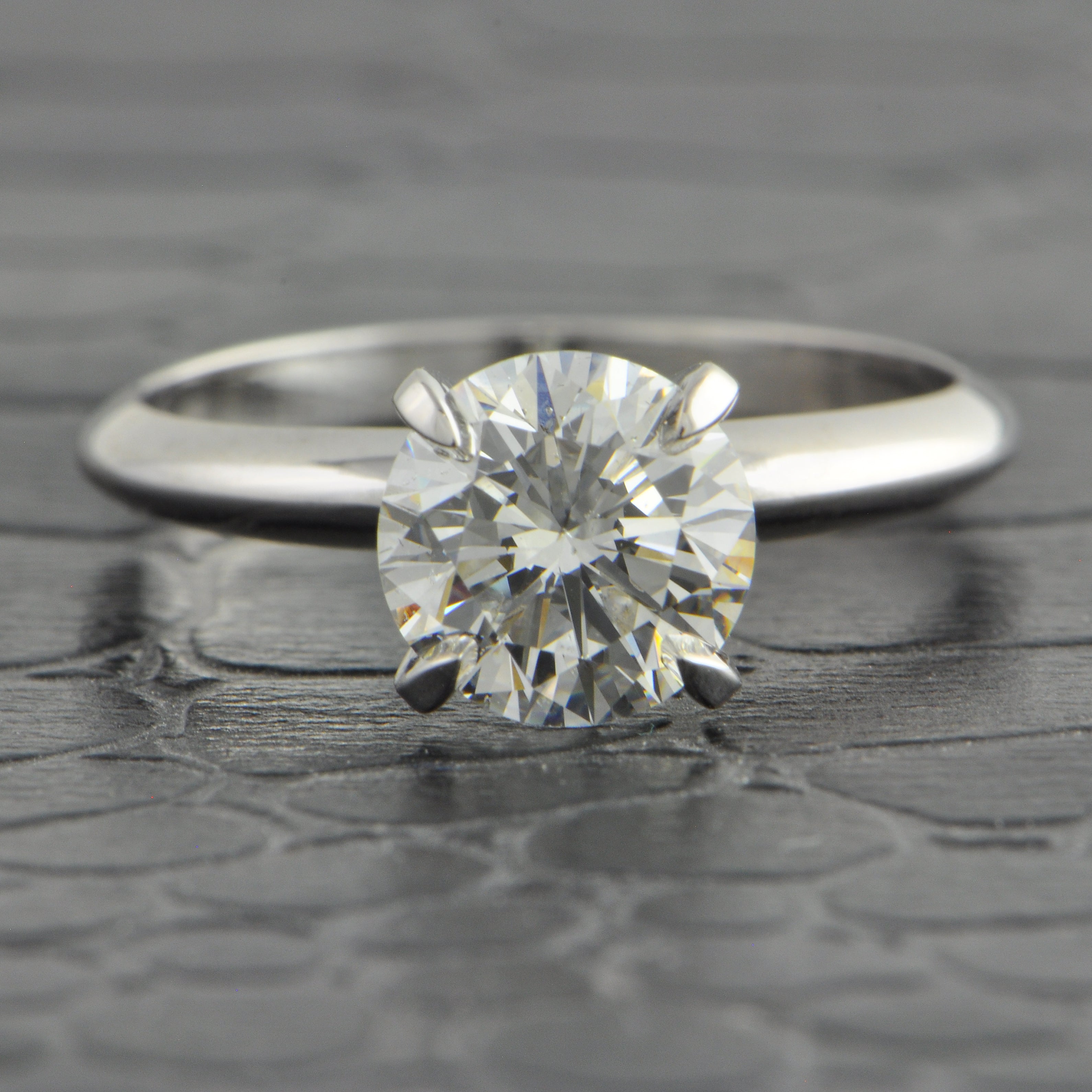 GIA 1.51 ct. Round Brilliant Cut Diamond in White Gold