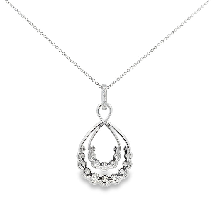 Diamond Accented Tear Drop Shaped Pendant