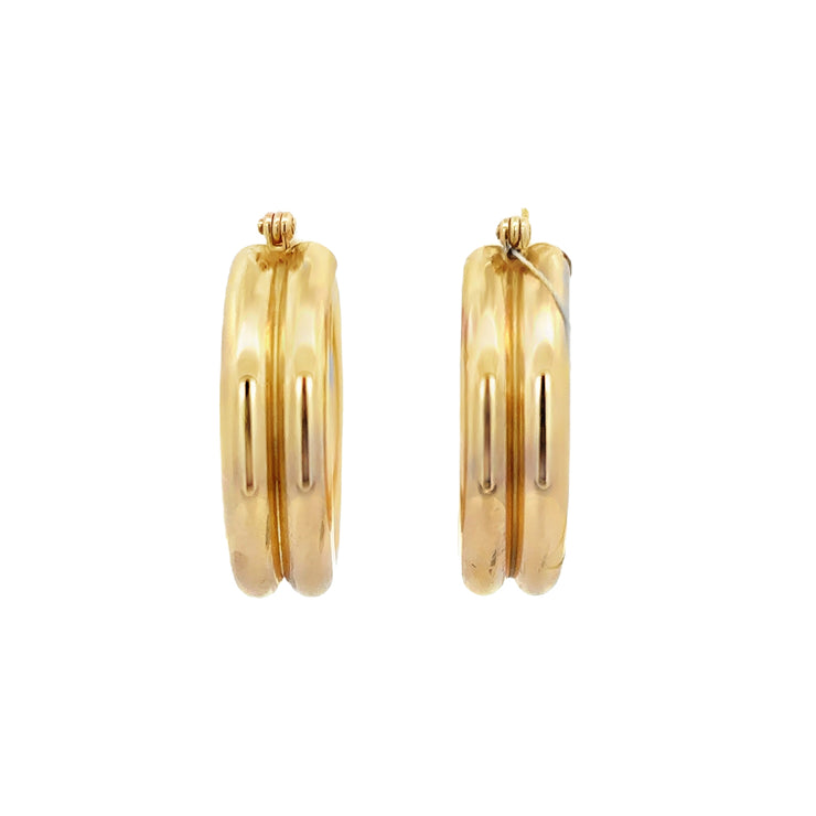 Double Hoop Earrings in Yellow Gold