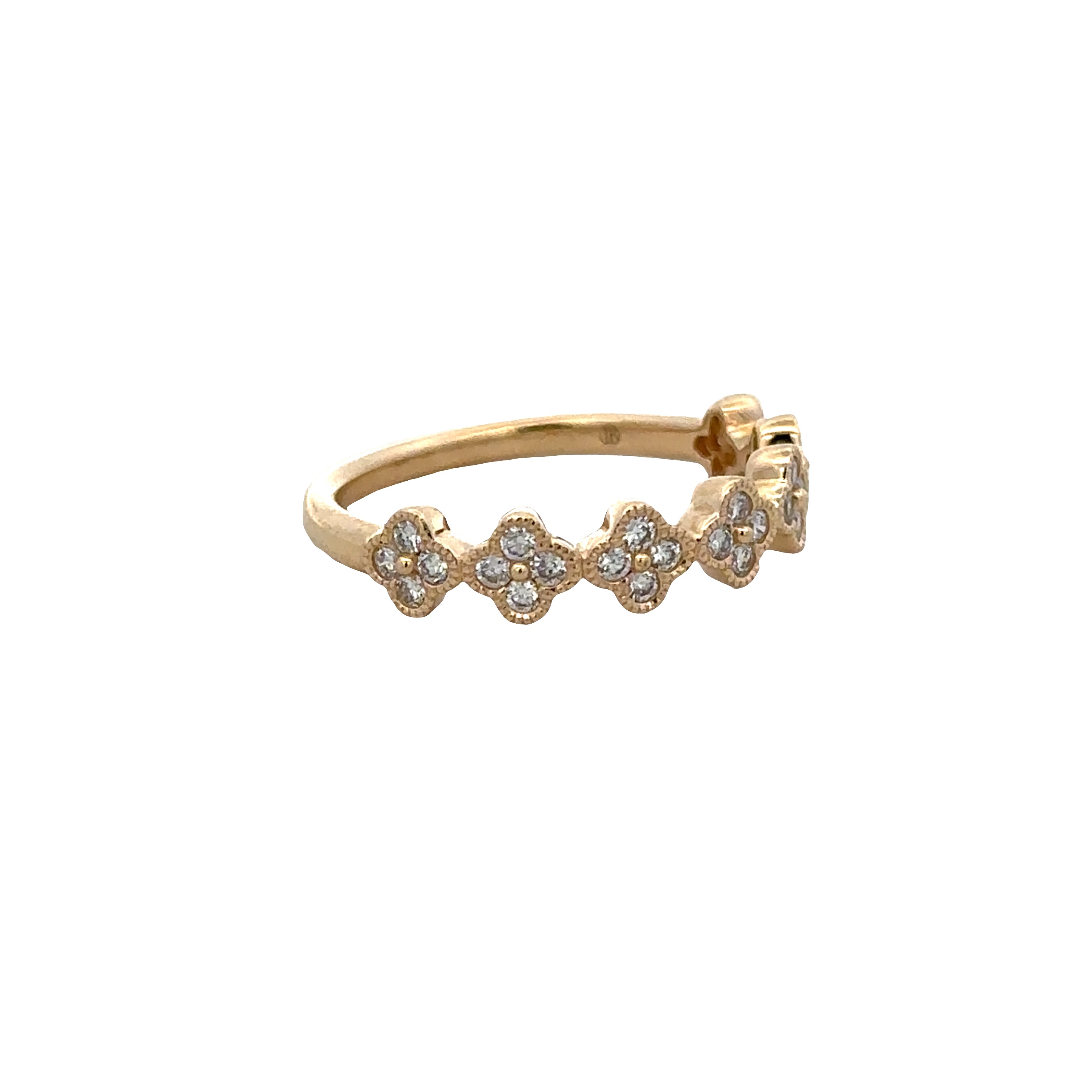 Diamond Quatrefoil Band in Yellow Gold