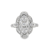 Vintage Inspired Diamond Ring in White Gold