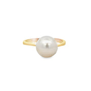Akoya Cultured Pearl Solitaire Ring in Yellow Gold