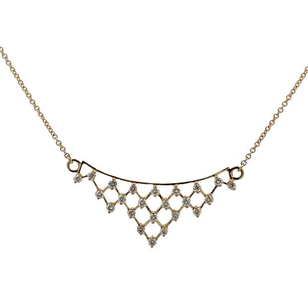 Diamond Chandalier Necklace in Yellow Gold