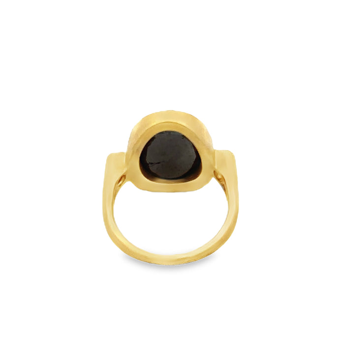 Black Diamond Ring in 18k Yellow Gold