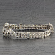 Statement Mid-Century Diamond Bracelet in 18k White Gold