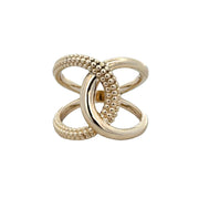 Designer Yellow Gold Intertwining Openwork Ring