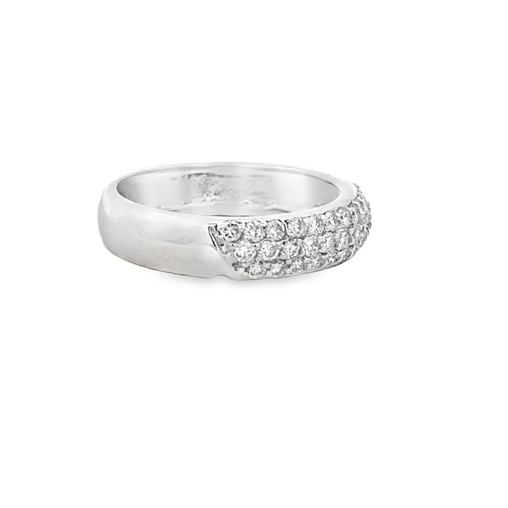 Mutltirow Diamond Band in 18k White Gold